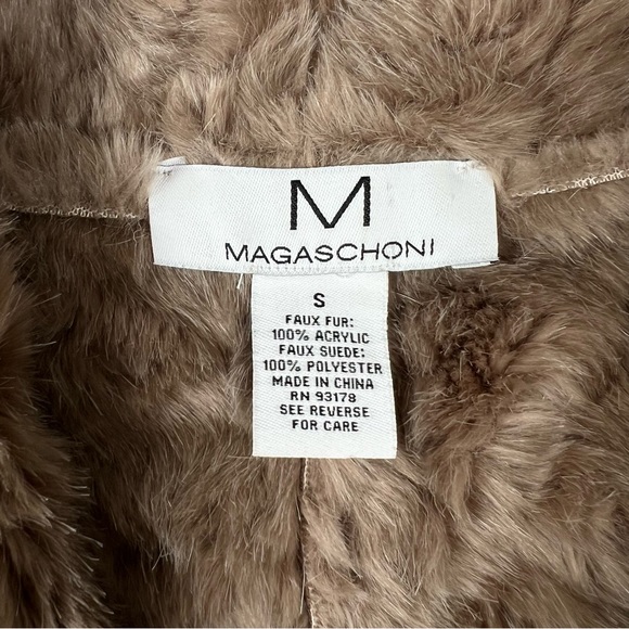Magaschoni Faux Fur Faux Suede Vest Beige Soft Women's‎ Small - Picture 2 of 7